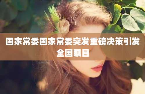 国家常委国家常委突发重磅决策引发全国瞩目
