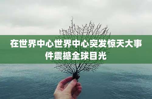 在世界中心世界中心突发惊天大事件震撼全球目光