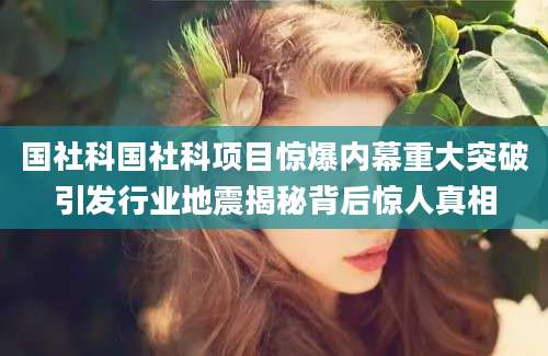 国社科国社科项目惊爆内幕重大突破引发行业地震揭秘背后惊人真相
