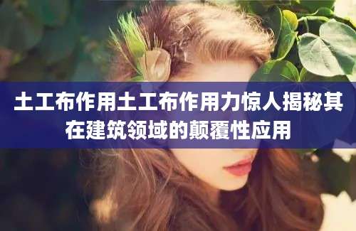 土工布作用土工布作用力惊人揭秘其在建筑领域的颠覆性应用