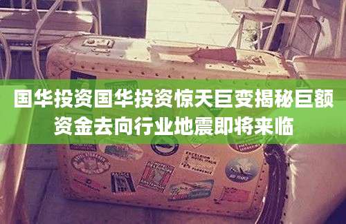 国华投资国华投资惊天巨变揭秘巨额资金去向行业地震即将来临
