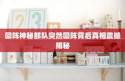 回阵神秘部队突然回阵背后真相震撼揭秘