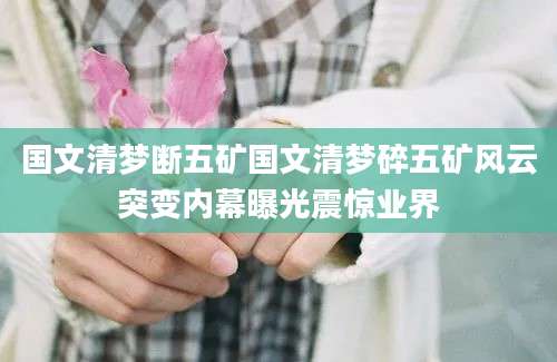 国文清梦断五矿国文清梦碎五矿风云突变内幕曝光震惊业界
