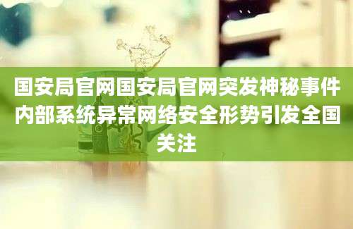 国安局官网国安局官网突发神秘事件内部系统异常网络安全形势引发全国关注